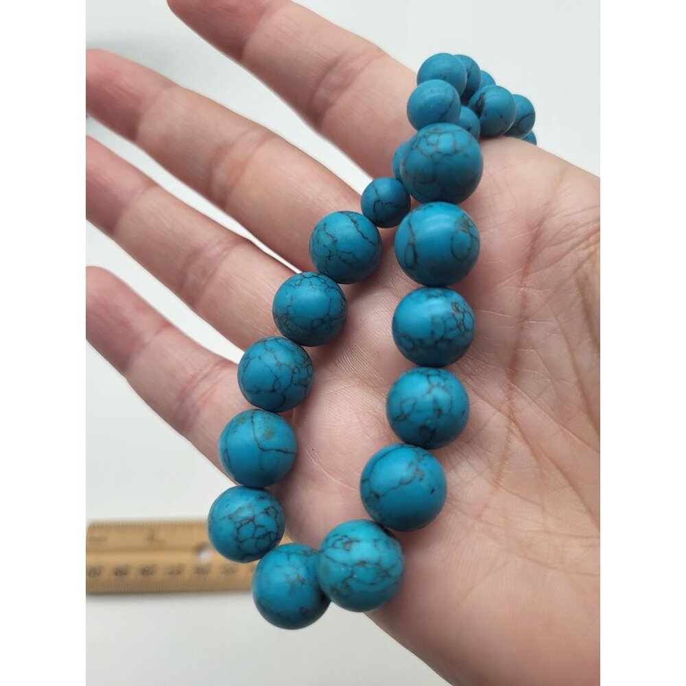 Faux Turquoise Beaded Necklace Country Southwestern - Picture 8 of 8